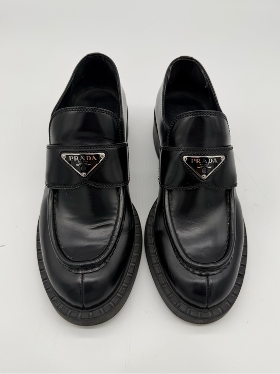 Prada Shoes - PRADA “Chocolate” Brushed Leather Loafers - Sz 38.5